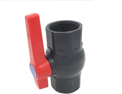 PVC Kogelkraan - Watertoevoerklep Klep - Waterstroom Regelen - Compact Ontwerp - DN32 Φ40mm - Zwart Rood