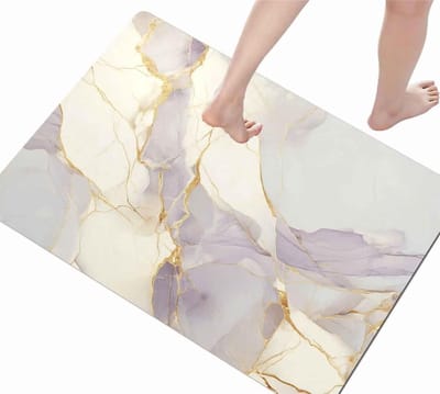 Stenen Badmat - Badkleed Douchemat - Snel Drogen - Super Absorberend - 80x150 cm - Grijs