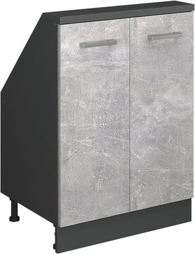 Vicco Rion Kast voor schuine wand – met 2 deuren Beton/antraciet