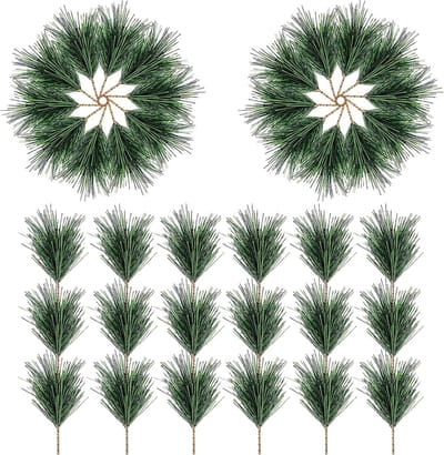 Dailygoods- Kunstdennentakken 60 Stuks - Kunststof - Groene Dennennaalden - Kunstmatig als Echt - Kerstdecoratie - Woondecoratie - Kersttakken