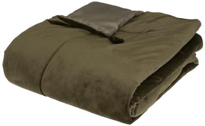 Atmosphera Bedsprei deken Sonia - fluweel donkergroen - 80 x 180 cm - polyester - extra dik - plaid