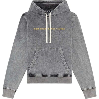 Diesel Herenlogo Hoodie (Grijs vervaagd)