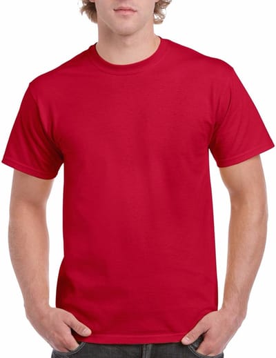 T-shirts kersenrood voor heren - zware 200gr kwaliteit - Basic shirts - Katoen - Korte mouwen - Comfort pasvorm M