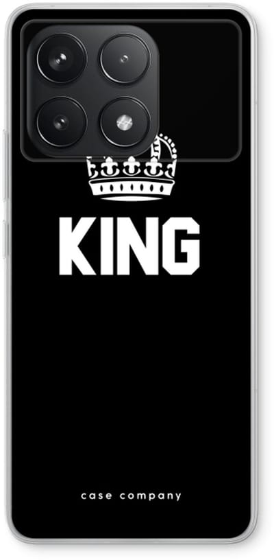 Case Company® - Hoesje geschikt voor Xiaomi Poco F6 Pro hoesje - King zwart - Soft Cover Telefoonhoesje - Bescherming aan alle Kanten en Schermrand