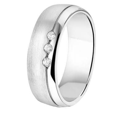 Gerhodineerd Zilver Ring A206 - 6 Mm Met Cz 1315510