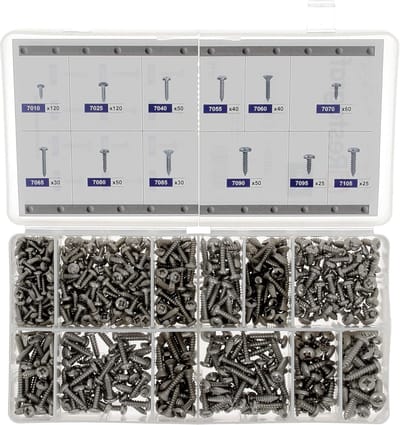 Schroeven Assortiment - Metaalschroeven Set - Metaal Bewerken - Hoge Kwaliteit Materiaal - 2.9-4.8 mm - Grijs