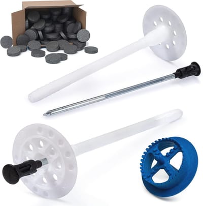 Isolatiepluggen Set 100 stuks voor Gevelisolatie met Piepschuim Rondelles en Frees