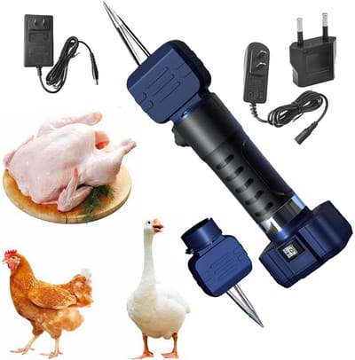 Elektrische Pluimveeplukker - 24V - Draagbare - Handapparaat voor Verwijderen van Veren - Automatische Kortharenplukker - Zwart - 6000mAh - 30 × 9.6 × 6cm