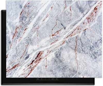 KitchenArt - Elegant Marble – Inductie Beschermer - 76x51.5 cm - Kookplaat Beschermer - Luxe Afdekplaat Inductieplaat - Anti-slip & Oprolbaar - Beschermmat Inductiekookplaat