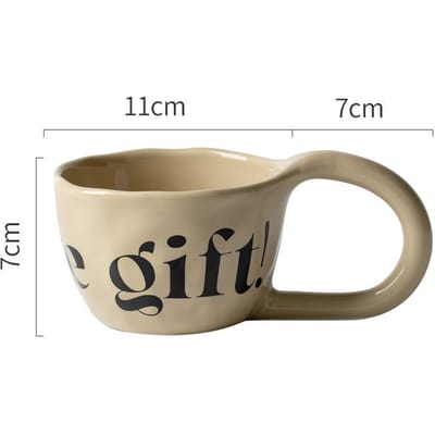 Keramische Beker Creatieve Letters Koffiekop Desktop Casual Beker Theekop Middagthee Mok 301-400ml