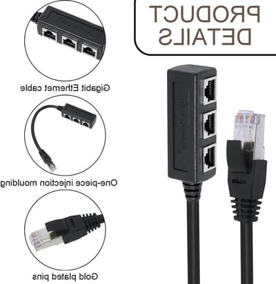 RJ45 splitter - Ethernet adapter - Netwerk uitbreiden - 1 naar 3 poorten - Niet gespecificeerd - Zwart