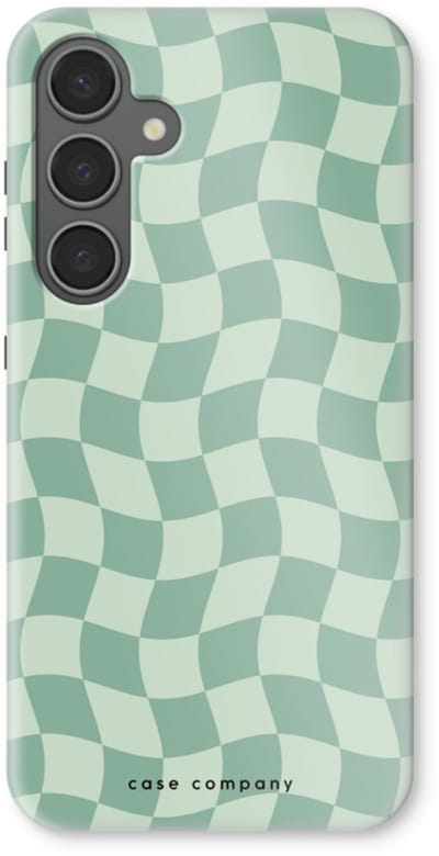 Case Company® - Hoesje geschikt voor Samsung Galaxy S24 Plus hoesje - Grid Groen - Tough Case - Maximale Bescherming alle Kanten en Schermrand
