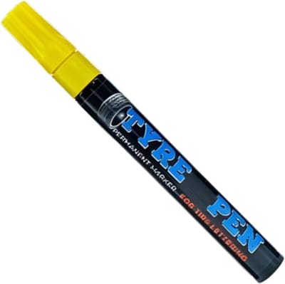 Banden Verf Pen - Tekst Marker - Voertuig Decoratie - Permanente Weerbestendig - 14 x 2 x 2 cm - Geel