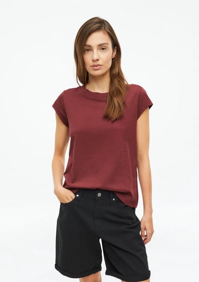 Dunne T-shirt met ronde hals van katoen jersey maat dames s.Oliver