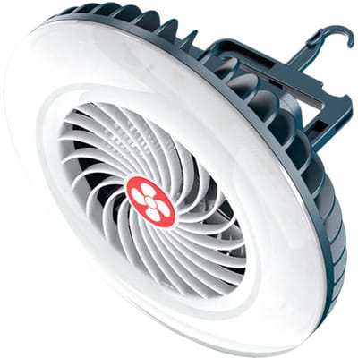 LED-hangventilator 2-in-1 campingtentventilator met ophanghaak Achtermagneet LED-plafondventilator voor buiten wit