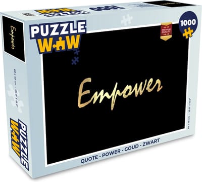 Puzzel Quote - Power - Goud - Zwart - Legpuzzel - Puzzel 1000 stukjes volwassenen