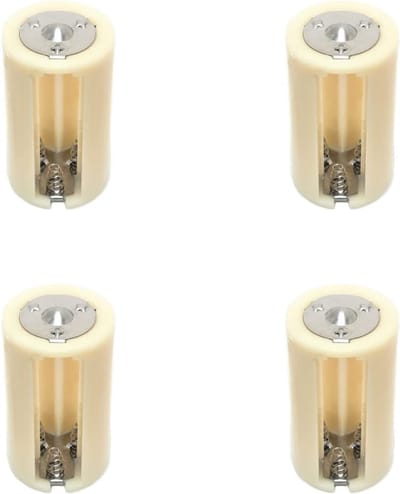 Batterij Adapter - AA naar D - Apparaten Voeden - Verhoogt Capaciteit - 4 Stuks - Zwart
