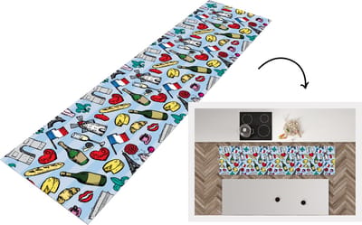 Keukenloper - Loper keuken - Parijs - Patronen - Frankrijk - 200x50 cm - Keukenloper vinyl