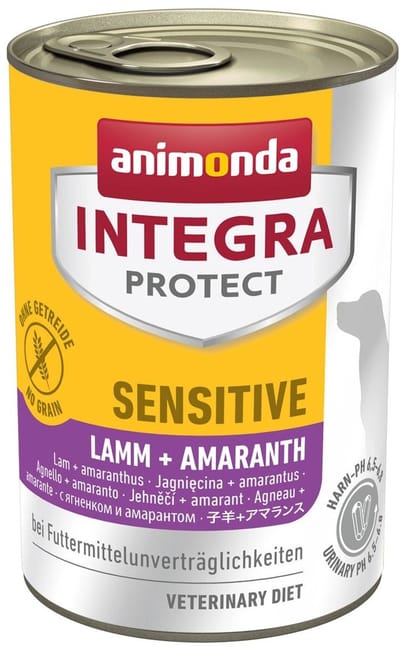 Animonda Integra Protect Sensitive - Nat Hondenvoer - Lam & Amarant - Graanvrij - 12x400g Voordeelverpakking