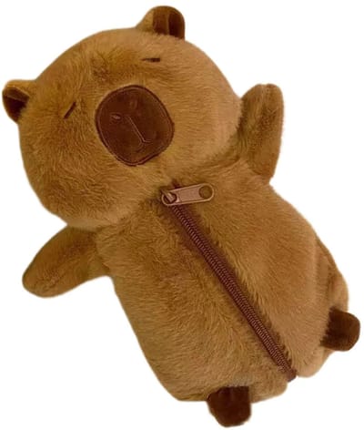 Klikkopers® - Capybara Etui - Pluche Etui Capybara – Schattig Pennenzakje Meisjes – Make-up Tas – Opbergzakje Schoolbenodigdheden – Zacht Knuffel Etui – Cadeau Idee