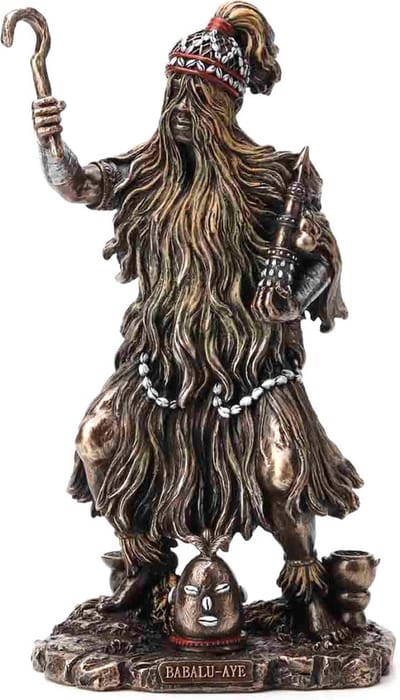 Veronese Design beeld/figuur - Babalu Aye God van Ziekte en Genezing - (hxbxd) ca. 24cm x 14cm x 9,5cm
