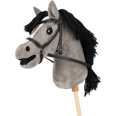 QHP Hobby Horse Bitloos Hoofdstel Zwart - One size