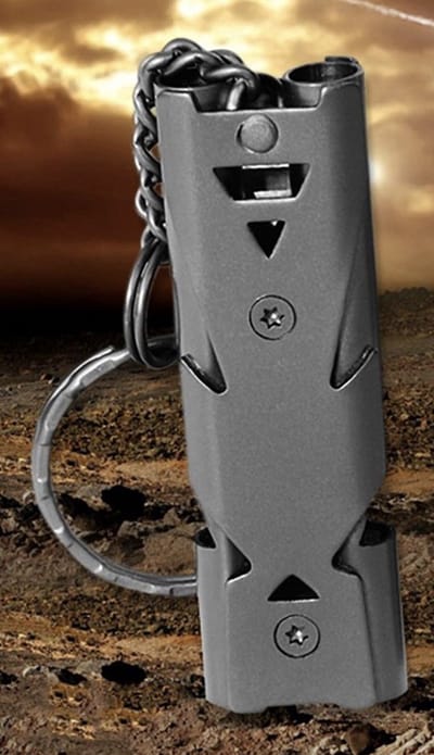 Knaak Noodfluit - Grijze Outdoor Fluit - Alarmfluit voor Noodgevallen - Compact & Krachtig Geluid
