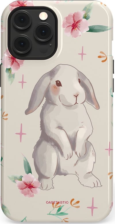 Casetastic Hoesje Geschikt voor Apple iPhone 12 Pro Max Magsafe - Stijlvolle Beschermende Duo-layer Case - Klein konijntje
