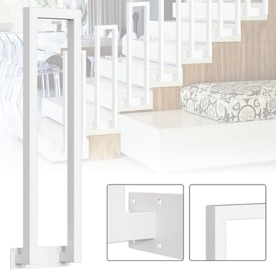 Zijdelingse montage Leuning 75cm Ijzer Leuning Buiten & Binnen Trap Leuning Trap Balkon Balustrade Wit