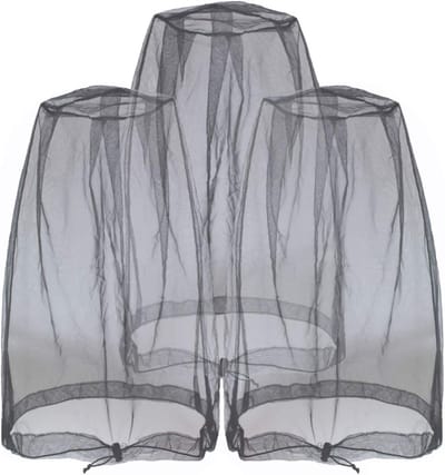 Mosquito net voor gezicht met mesh, ideaal tegen insecten en muggen tijdens buitenactiviteiten, inclusief gratis opbergtas