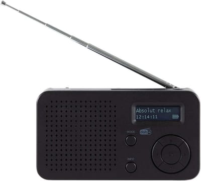 Draagbare Digitale Radio - DAB FM Muziekspeler - Onderweg Luisteren - Bluetooth en USB - Compact Lichtgewicht - Zwart
