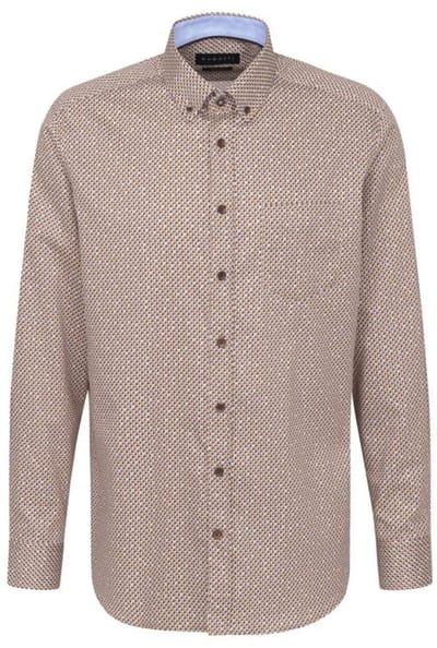 Bugatti Overhemd Easy Care - Bruin - Maat 3XL