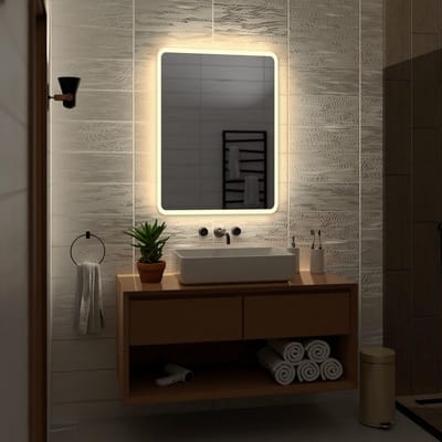Ronde Hangspiegel met Warm Wit LED Licht voor Badkamer en Hal