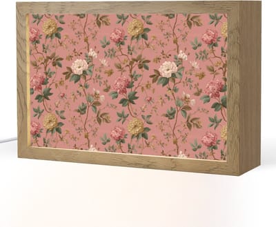 Tafellamp 30x20 cm - LED lamp - Klassiek - Botanisch - Roze - Decoratieve tafellampen - Dimbaar - Tafellampje slaapkamer - Woonkamer binnen
