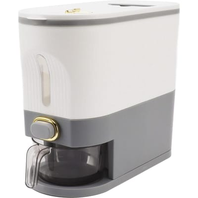 Boîte Distributeur de Riz Conteneur de Stockage Alimentaire pour Céréales Hermétique Grande Capacité pour Cuisine Maison Type 1 white