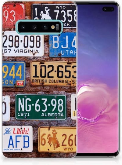 Back Cover voor Samsung Galaxy S10 Plus Siliconen Hoesje met foto Kentekenplaten