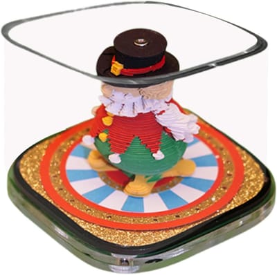 Afscheurkalender Papier - Papieren sculptuur - Dagelijkse planning - Miniatuur circus thema - 9 x 9 x 7 cm