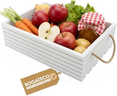 Houten Opbergkist Naturel - Decoratieve Kist voor Fruit, Groenten en Opslag - 50x35x14.5 cm