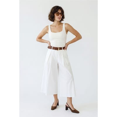 Hoge taille Brede pijpen Geplooide Culottes