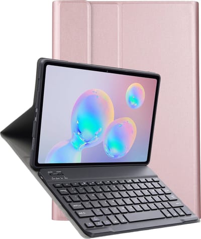 Hoesje - Geschikt voor Samsung Galaxy Tab S6 Lite - Toetsenbord Case - Keyboard Book Cover - Hoes - Rosé goud