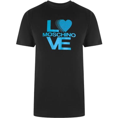 Love Moschino Heren Liefde Katoenen T-Shirt (Zwart)
