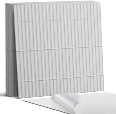 Coloray Wandpanelen Zelfklevend - Parallelle lijnen in de lay-out Zelfklevende Wandpanelen - 50 cm x 50 cm - Wit Wandpaneel PVC - 5 stuks - Texturen Wandpanelen Zelfklevend - Wandpanelen Keuken - Wandpaneel Badkamer