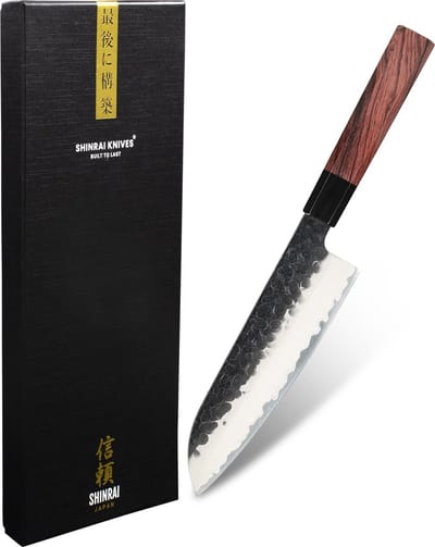 Shinrai Knives - Kurayami - Damascus Santokumes - 18 cm - Vlijmscherp - Luxe Cadeaubox - Ergonomisch Design