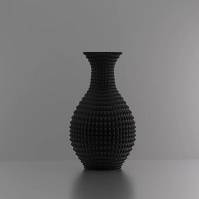 3d-gezellig Avontuur - Vaas - Zwart - Maat 25 cm - 100% gerecycled PLA (bioplastic)