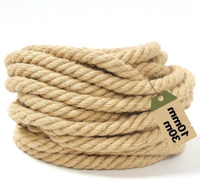 Jute Touw - Natuurlijk Vezel Touw - Tuin Decoratie - Sterke Natuurlijke Vezel - 10mm x 30m - Natuurlijk
