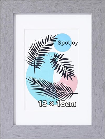 Fotolijst 13x18 cm - Houten Lijst met Acrylglas voor Foto, Document en Certificaat - Zilver - Tafel en Wandmontage