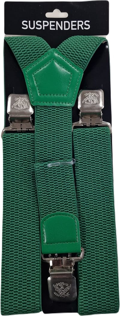 Bretels | Kleur: Groen | Bretels Heren Volwassenen | Stevige Clips | Sterke Clips | Brede Clips | One Size Fits All | Felle Kleur | Carnaval | Verkleedspullen