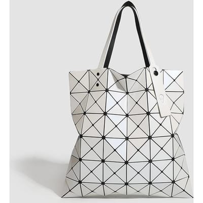 Nieuwe Lente- en Zomermode Zesvak Schoudertas Diamant Vouwen Geometrische Tas Veelzijdige Diamant Hand Draagtas white