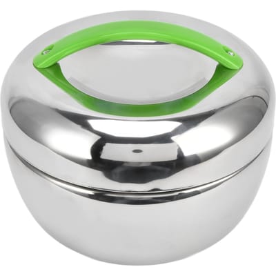Boîte à déjeuner isotherme en acier inoxydable à double paroi, récipient alimentaire thermique avec compartiment et couvercle 1,3 L 44 oz L green