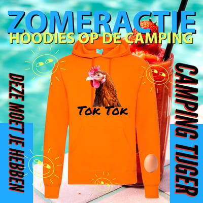 Hoodie camping - Grappige Hoodie tok tok - Hoodie Oranje - Maat S